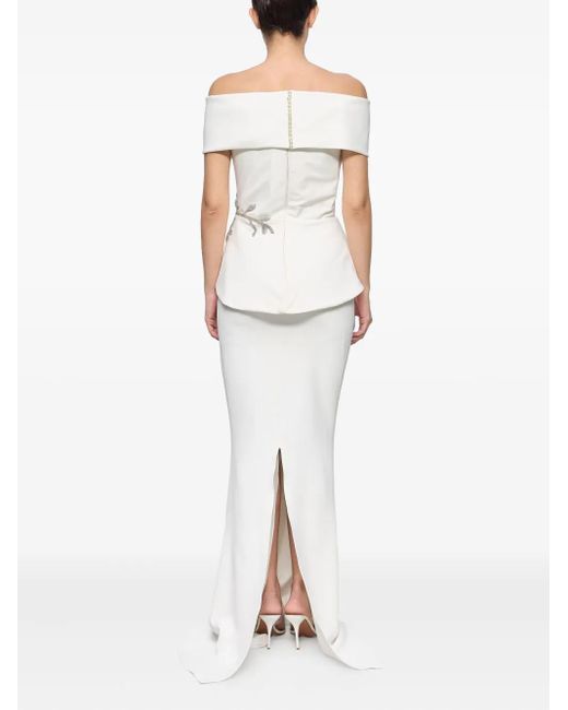 Vestido de fiesta con peplum Ana Radu de color White