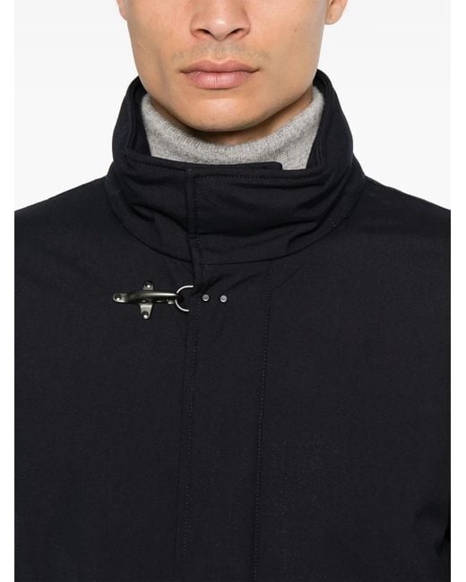 Fay Blue Gancini-Buckle Coat for men