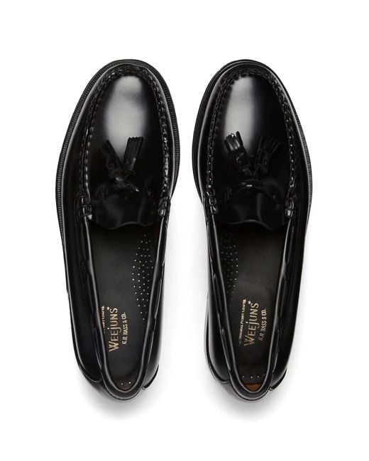 G.H.BASS Black Weejuns Larkin Tassel Loafers for men