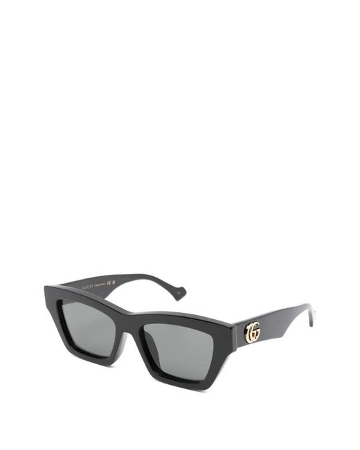 Gucci Gray Double-G Square-Frame Sunglasses