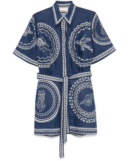 ALÉMAIS Oceane Mini-Jurk in het Blue