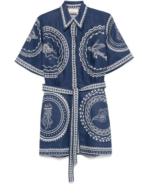 ALÉMAIS Oceane Mini-Jurk in het Blue