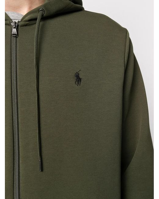 Polo Ralph Lauren Green Zipped Long-Sleeved Hoodie for men
