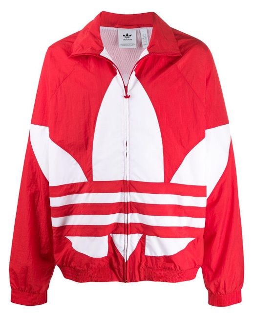 adidas Originals Big Trefoil Windbreaker Jacket in Red for Men | Lyst Canada