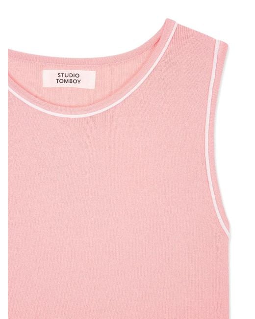 Canotta Con Bordo A Coste di Studio Tomboy X in Pink