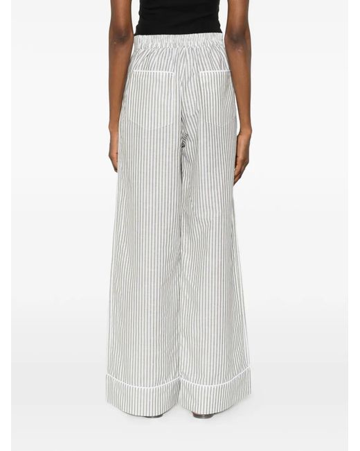 Riviera Gestreepte Broek in het White