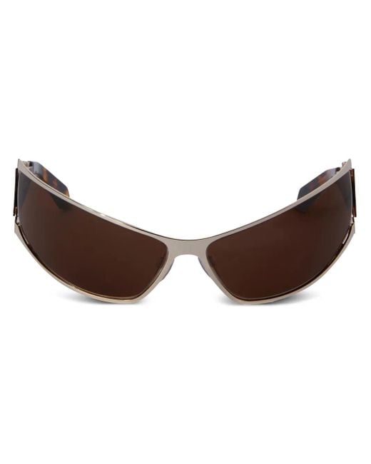 Off-White c/o Virgil Abloh Brown Luna Tortoiseshell Biker-Style Sunglasses
