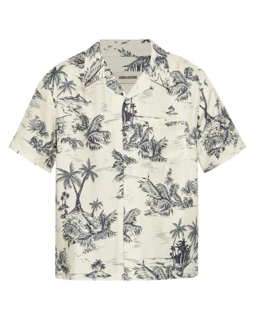 Zadig & Voltaire Hemd mit Blumen-Print in White für Herren