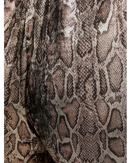 Morgan Brown Snake-Print Palazzo Pants