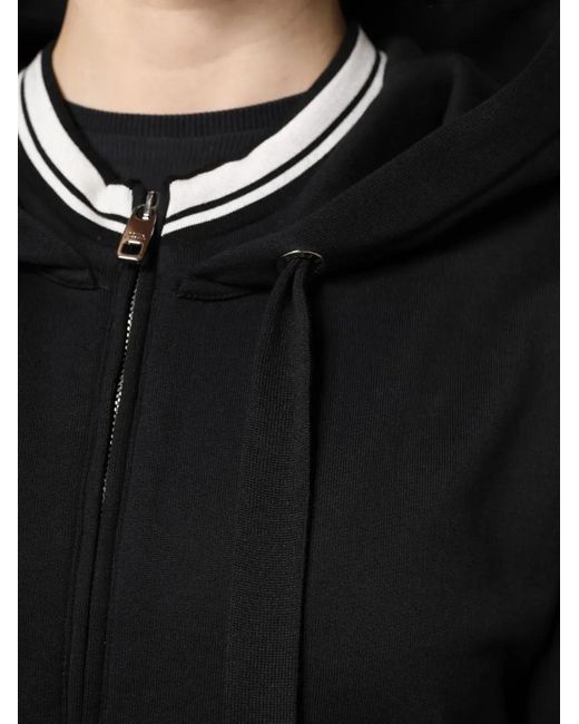 Dolce & Gabbana Black Logo-Band Zip-Up Hoodie