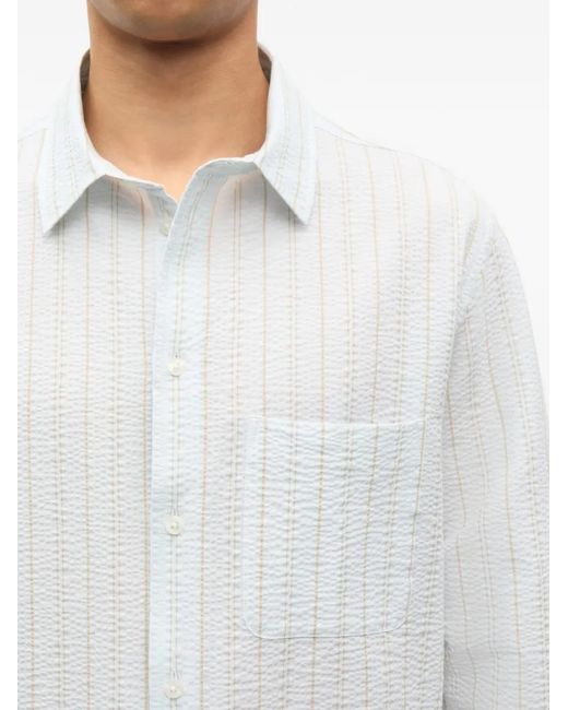 Samsøe & Samsøe White Pocket Striped Shirt for men