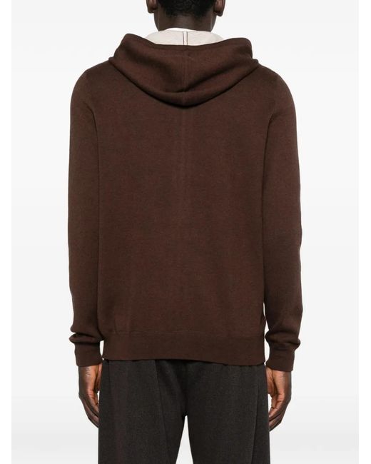 Bompard Brown Zip-Up Hoodie for men