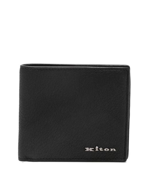 Cartera con letras del logo Kiton de hombre de color Black