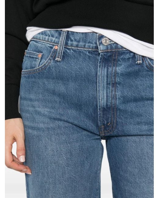 Mother Blue Five-Pocket Jeans