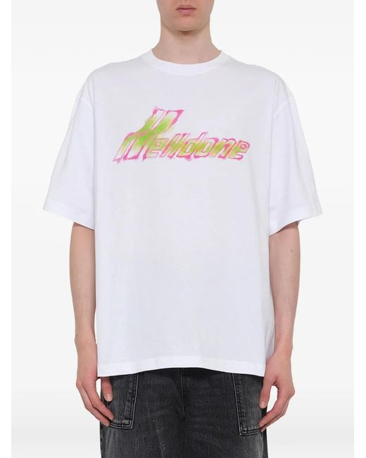 we11done White Watercolor-Print T-Shirt for men
