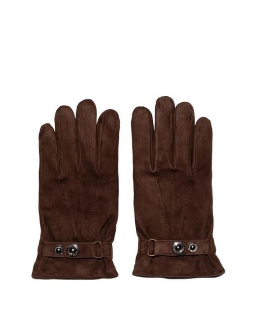 Lottusse Brown Montreal Press-Stud Gloves for men