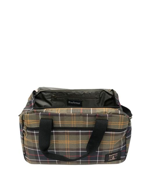 Barbour Black Torridon Tartan Flight Holdall Bag for men