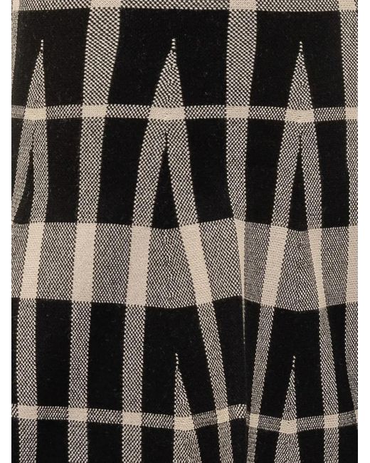 MSGM Black Checked Pleated Mini Skirt Clothing
