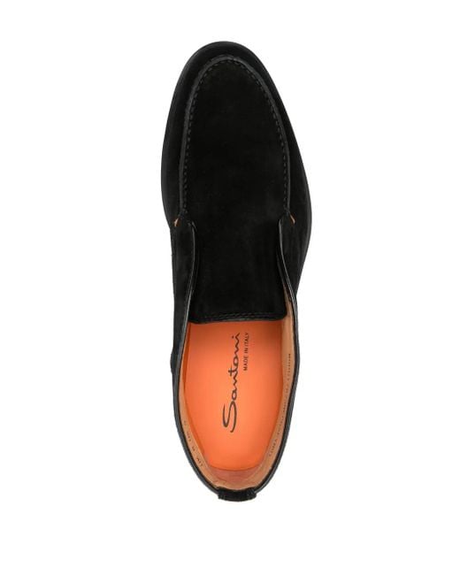 Scarpe nere slip-on eleganti di Santoni in Black da Uomo