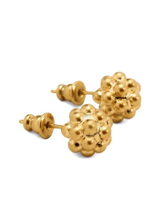 Orecchini A Bottone Con Perle di AMI in Metallic