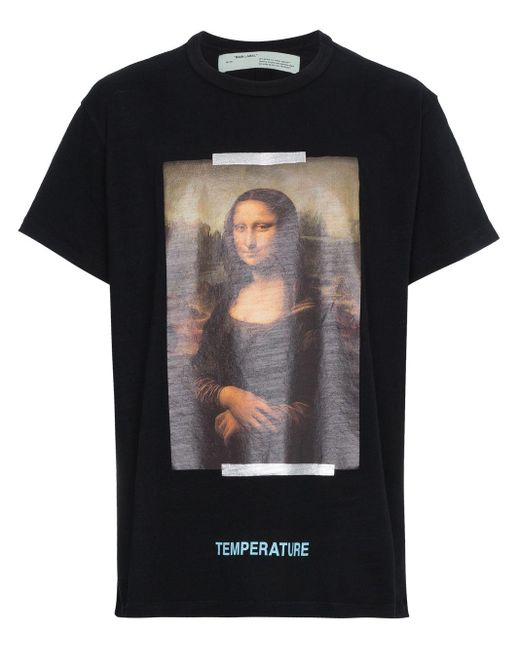 Off-White c/o Virgil Abloh Mona Lisa T Shirt in het Black voor heren