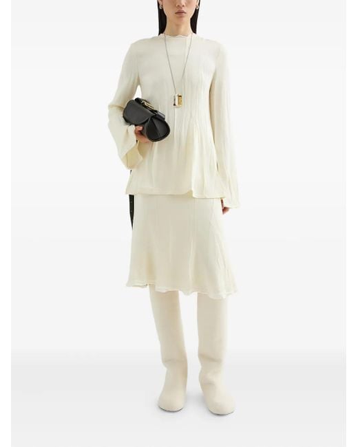 Jil Sander White Satin Blouse