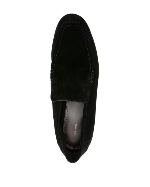 The Row Soft Suède Loafers in het Black