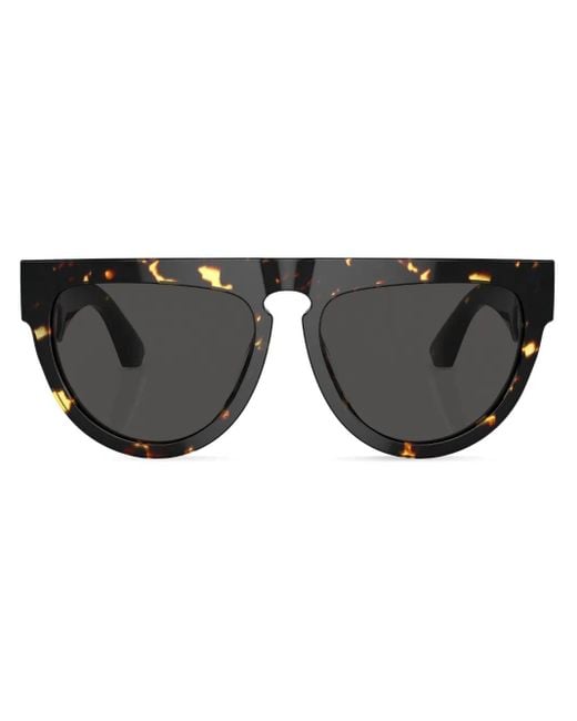 Burberry Black Tortoiseshell-Effect Round-Frame Sunglasses
