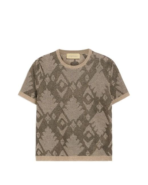 Momoní Gray Bruma Jacquard Crewneck T-Shirt