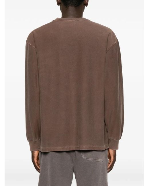 Carhartt Brown Logo-Patch Pocket T-Shirt for men