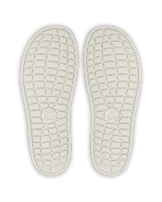 Groundies White Perforated Panelled Sneakers