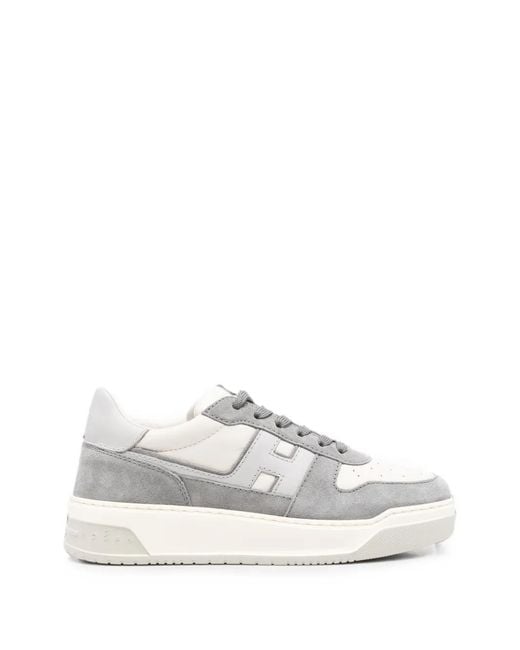 Hogan White Logo-Patch Sneakers