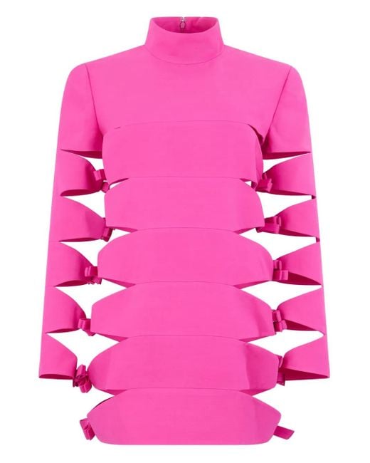 Valentino Garavani Pink Bow-Detail Mini Dress