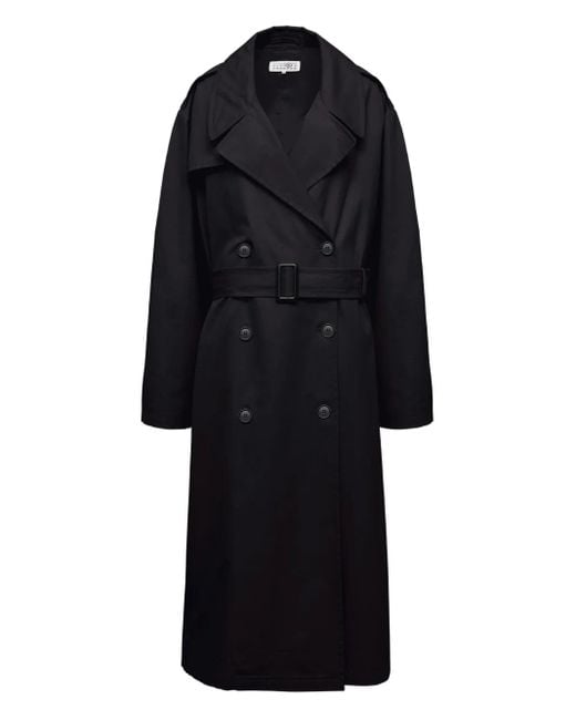 MM6 by Maison Margiela Black Cotton Raincoat