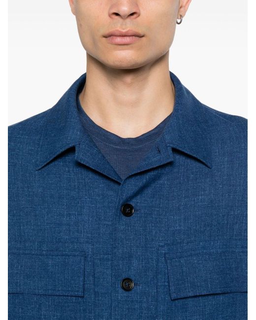Camisa con costuras Zegna de hombre de color Blue