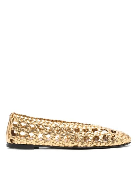 Giuseppe Zanotti Natural Georgia Cage Ballet Flats