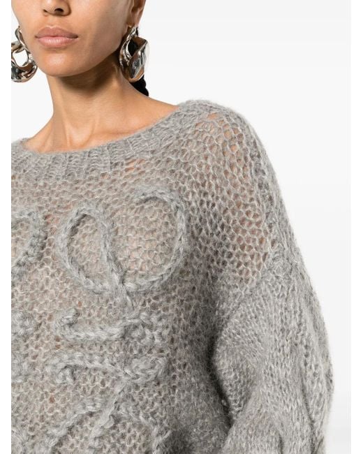 Loewe オープンニット セーター Gray