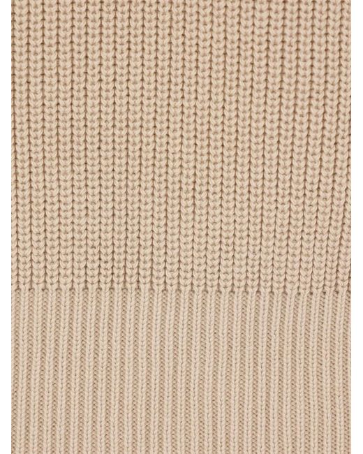 Lardini White Ribbed Half-Zip Sweater for men