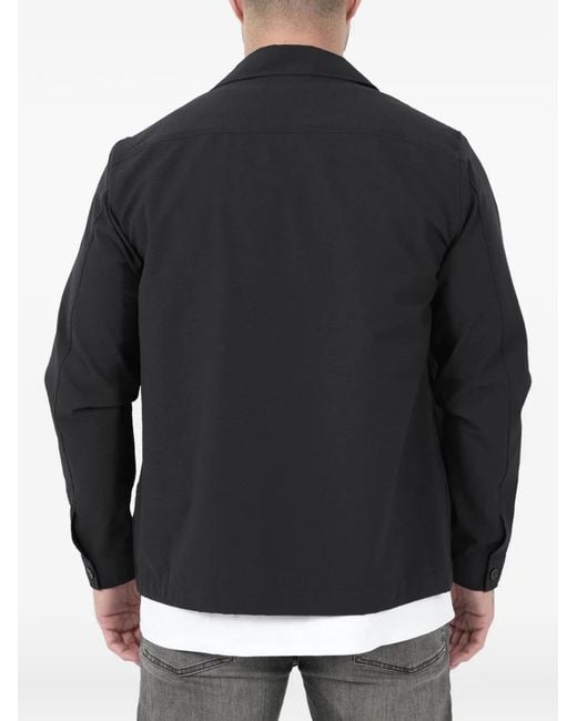 NN07 Black Zander Button Fastening Shirt Jacket for men