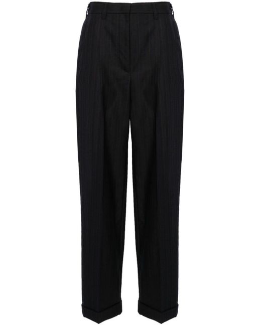Pantalon de tailleur rayé à taille haute Miu Miu en coloris Black
