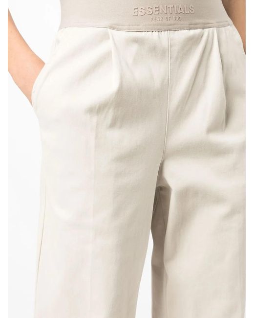 Fear Of God White Logo-Waistband Straight-Leg Trousers