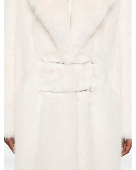 Dondup White Chain-Detail Coat