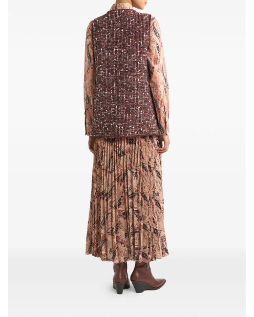 Etro Purple Tweed Button Waistcoat
