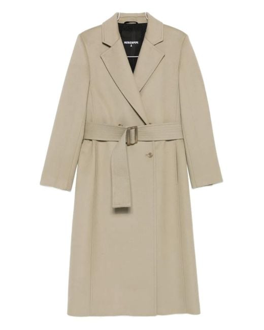 Patrizia Pepe Belted Double-breasted Coat Natural