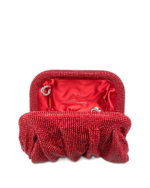 Benedetta Bruzziches Red Crystal-Embellished Clutch Bag