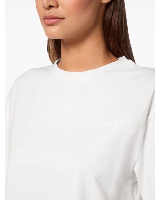 T-Shirt Crop À Col Rond Philipp Plein en coloris White
