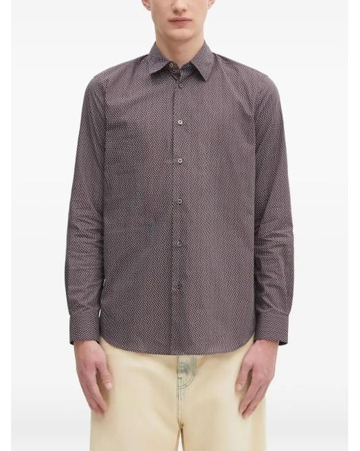 Paul Smith Gray Geometric-Print Shirt for men