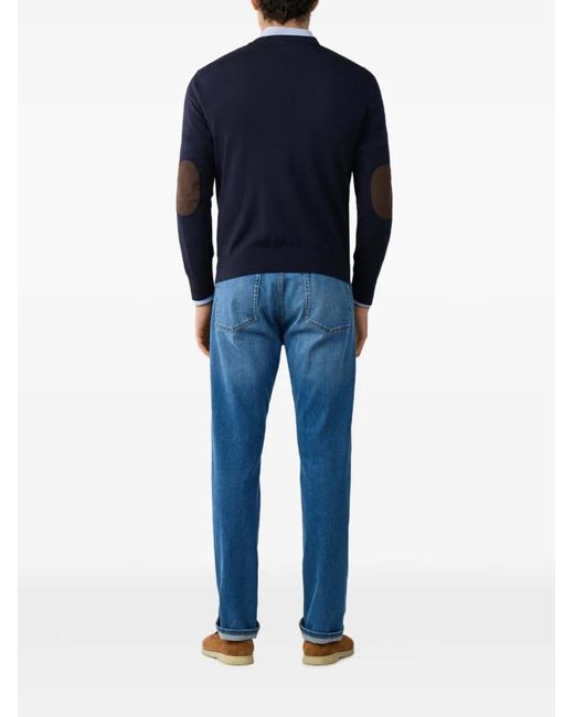 Hackett Blue V-Neck Sweater for men
