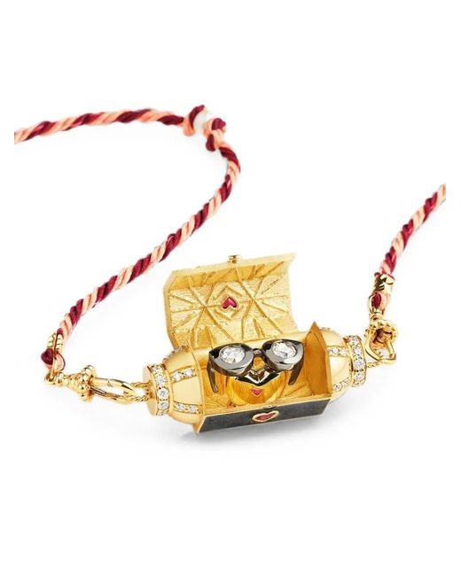 Marie Lichtenberg Metallic Love Is Blind Diamond And Ruby Necklace