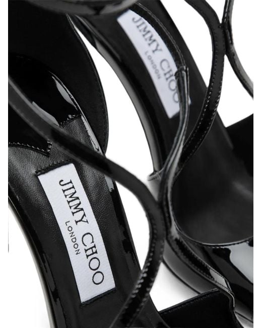Jimmy Choo White Azia Patent-Leather Sandals